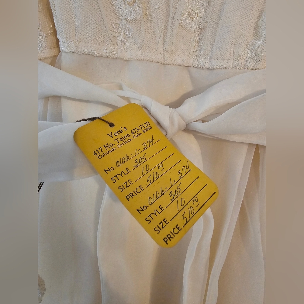 Vintage Lace Wedding Dress Size 10 Ivory - Picture 3 of 4